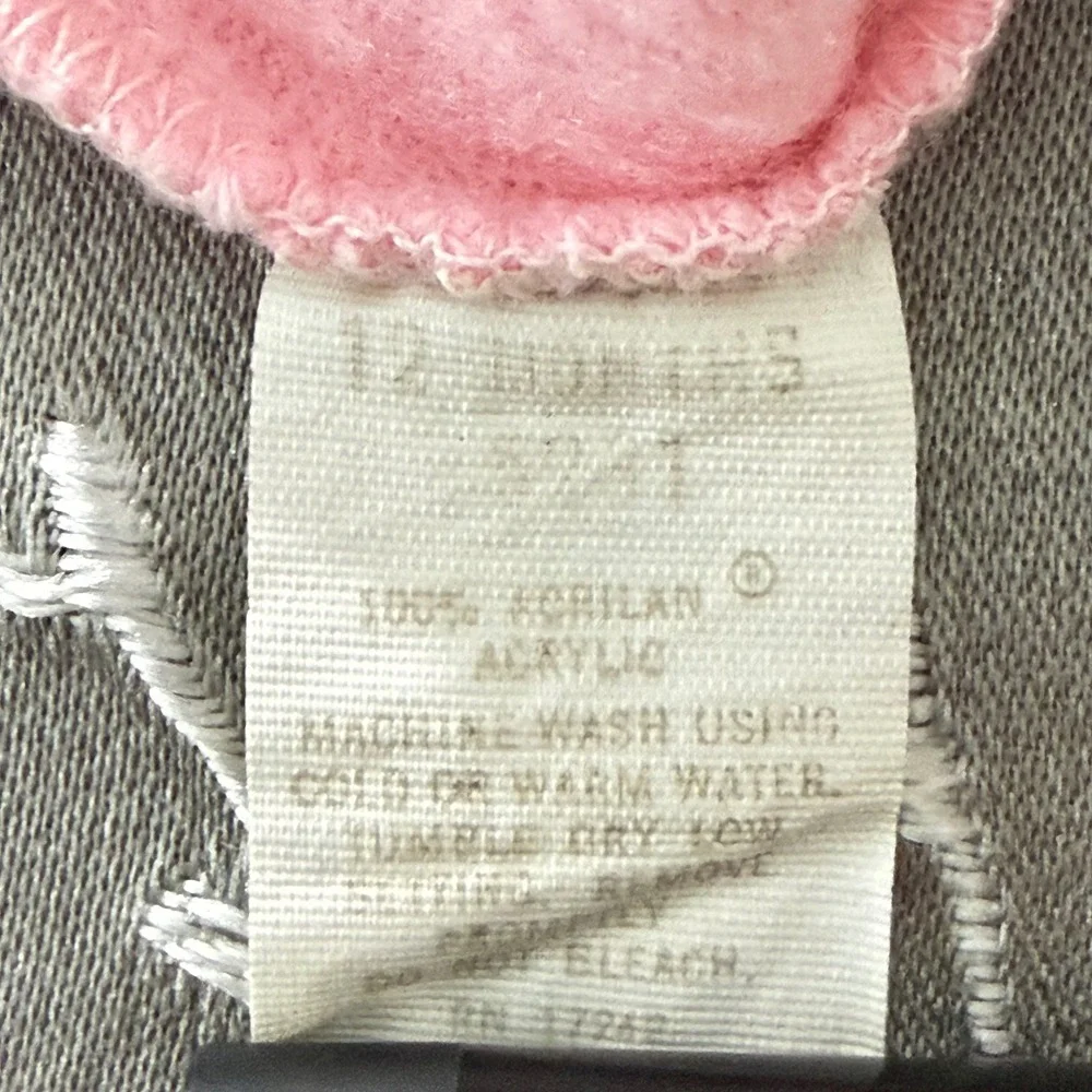Vintage Pink Knit Baby Tracksuit Set Hooded Sweatshirt Joggers‎ 12 Months